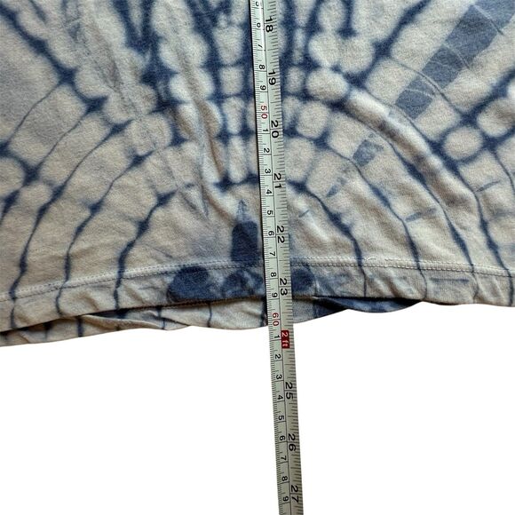 FREE PEOPLE Sz XS LA LIVIN COASTAL 3/4 SLEEVE JERSEY TEE TYE DYE INDIGO Batwing - Picture 7 of 11